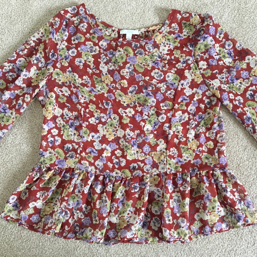 Nordstrom Soprano Floral Peplum Blouse